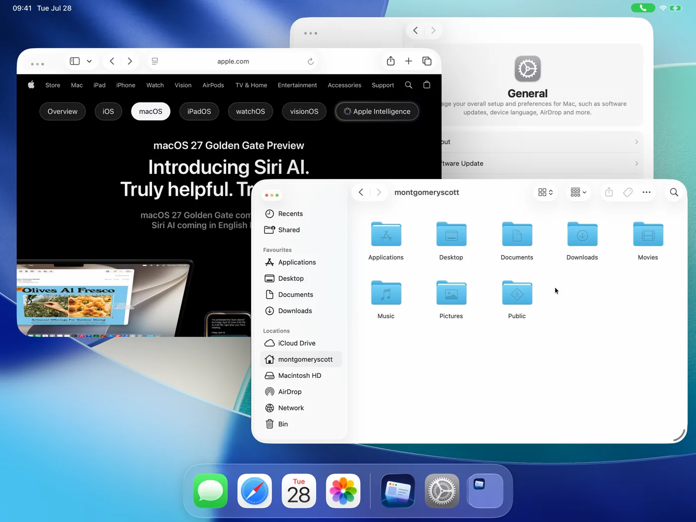 A Mac app running as its own window on an iPad