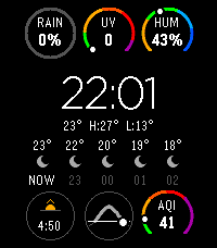 Sorta Modular watchface showing the weather station