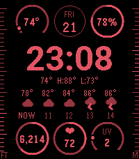 Night Mode: the whole face rendered in red