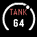 Gauge circle labelled TANK at 64 percent