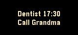 Center block showing a two-line reminder in bold yellow text